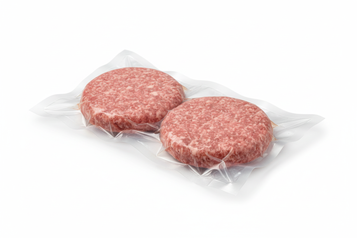 2 Veal Burgers - Angled View No Label