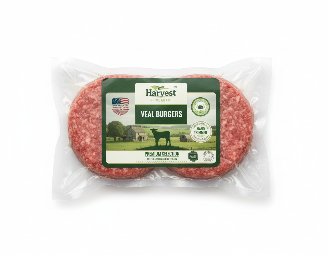 2 Veal Burgers - Angled View