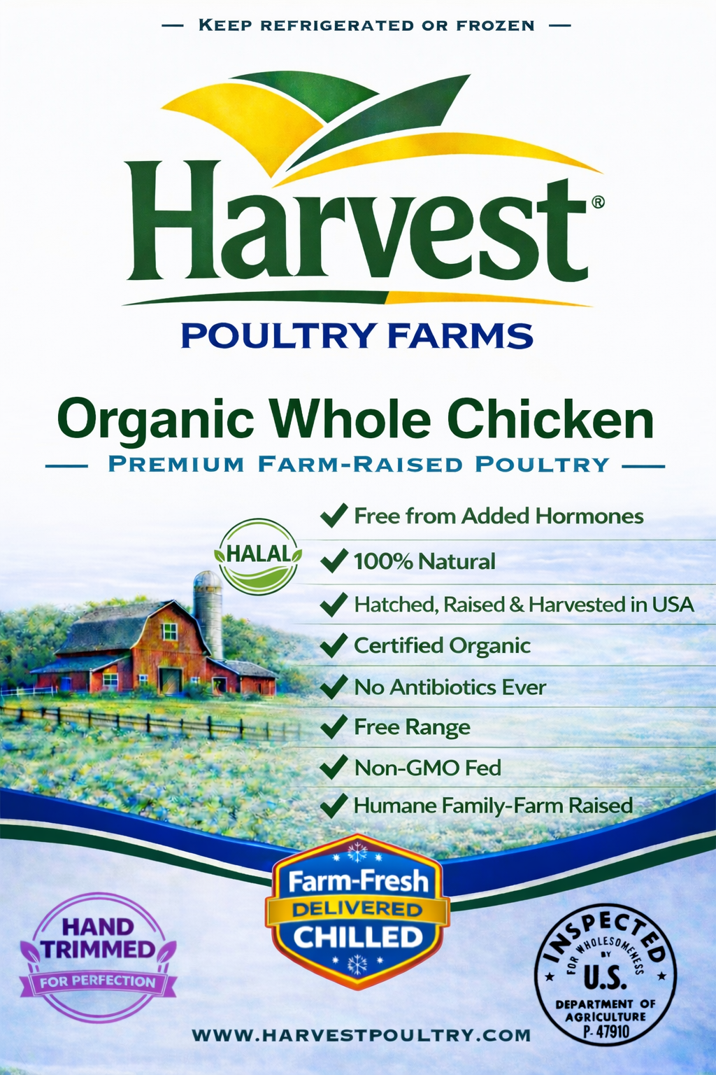 Organic Whole Chicken | 3.5 - 4.2 lbs