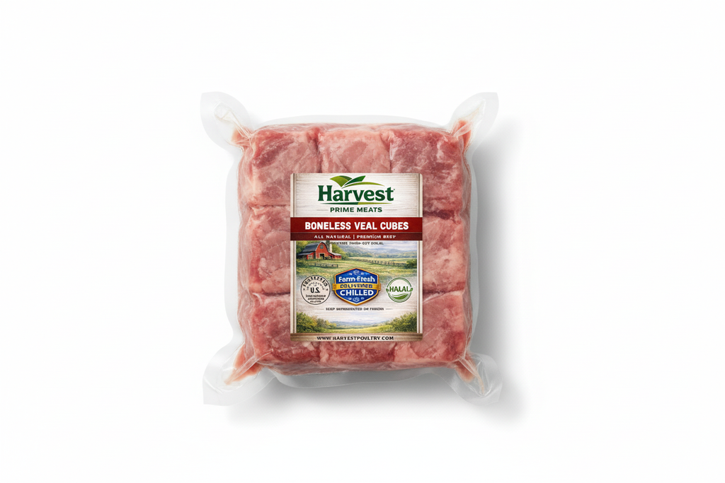 Boneless Veal Cubes - 50% Smaller Label