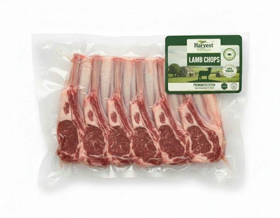 Lamb Rack Chops with lamb silhouette