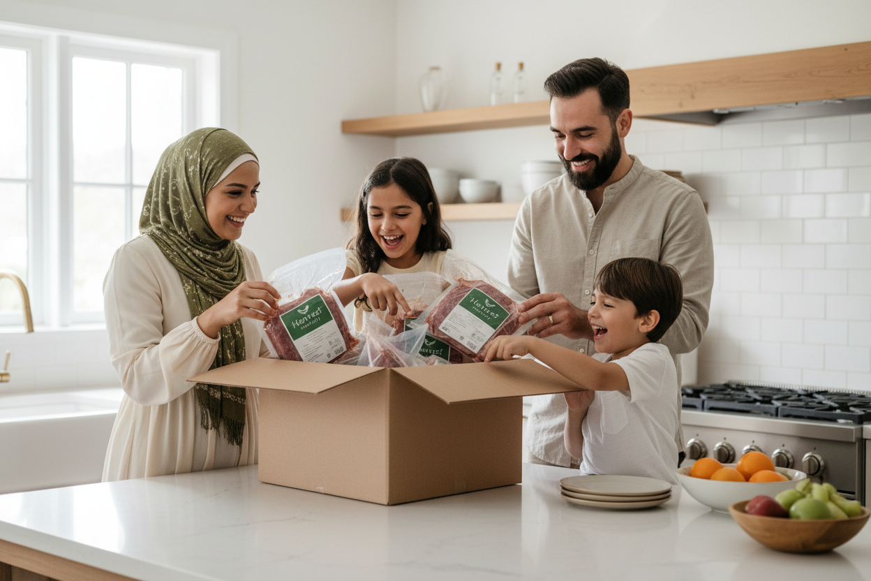 Muslim Family Receiving Harvest Poultry Delivery