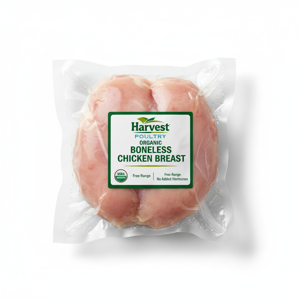 Organic Boneless Chicken Breast - with Harvest logo