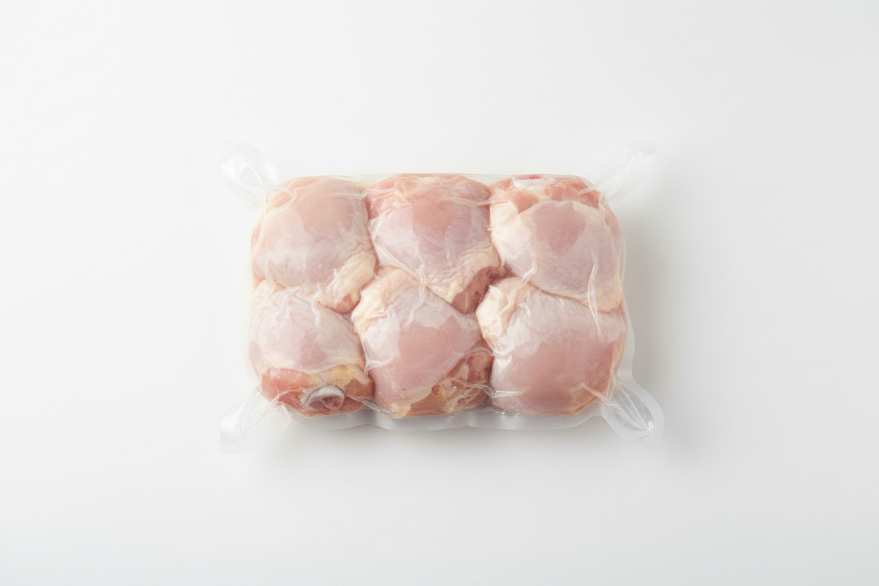 Six Bone-In Skin-On Chicken Thighs Vacuum Sealed - White Meat