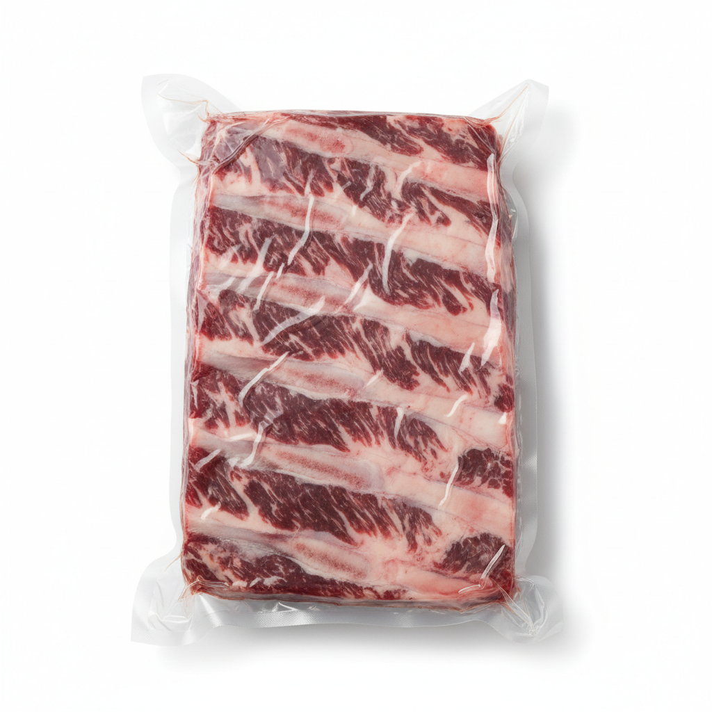 Vacuum sealed beef short rib