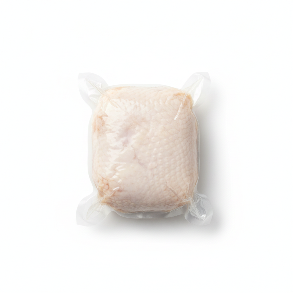 White chicken skin vacuum sealed without text