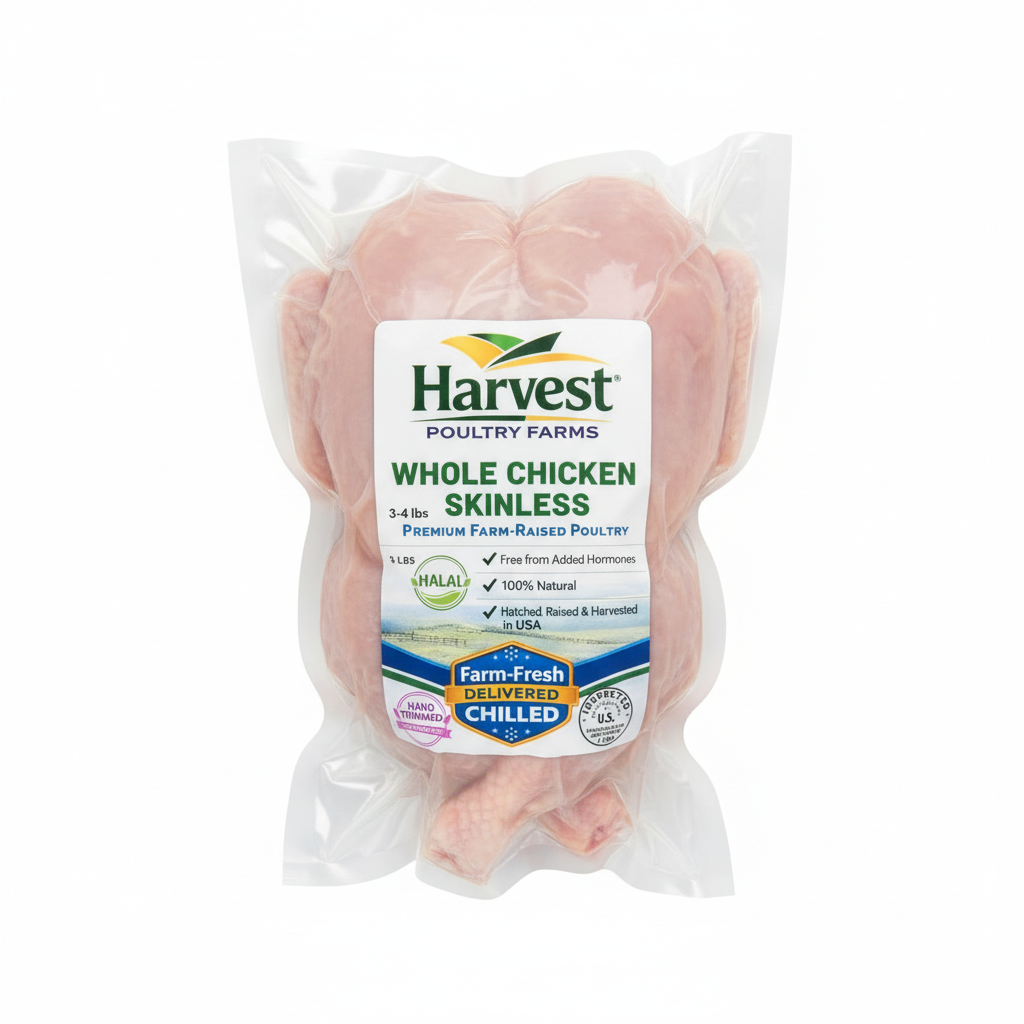 Whole Skinless Chicken - Front View