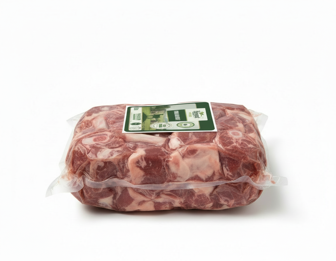 Young Lamb Meat package side view without American flag badge